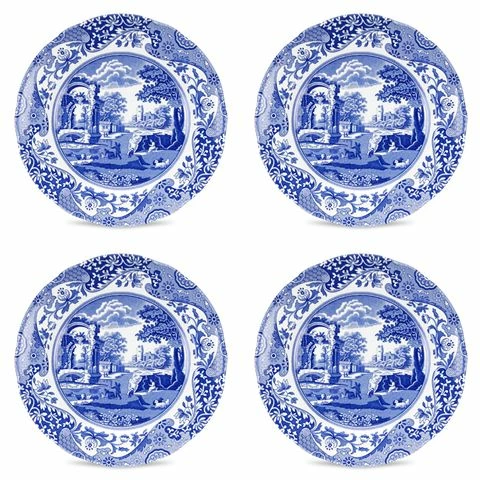 Spode - Blue Italian Entree Plate 23cm Set 4pce 3 Spode - Blue Italian Entree Plate 23cm Set 4pce