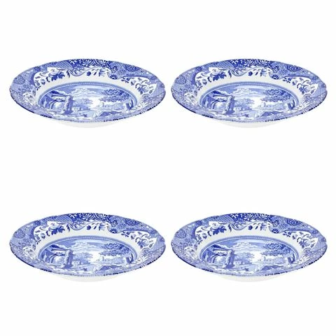 Spode - Blue Italian Soup Plate Set 4pce 3 Spode - Blue Italian Soup Plate Set 4pce