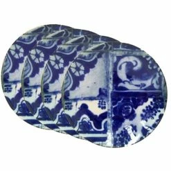 Costa Nova - Lisboa Blue Tile Bread Plate Set 4pce 17cm