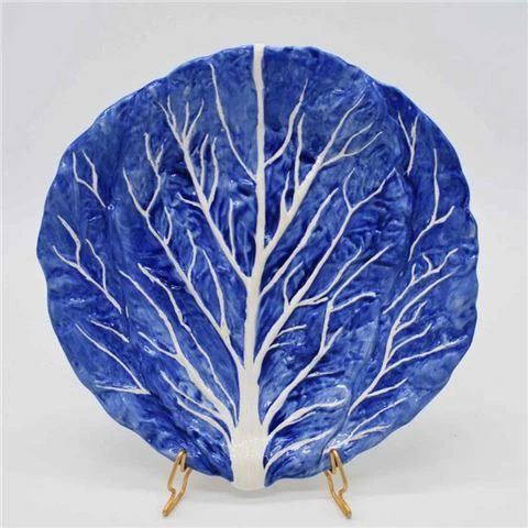 Zanatta - Dutch Blue Chard Dessert Dish W/White Relief 26cm 3 Zanatta - Dutch Blue Chard Dessert Dish W/White Relief 26cm