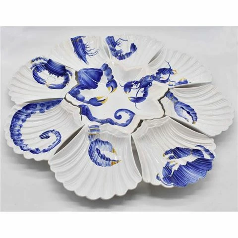 Zanatta - Shell Snack Dish Set W/ Seafood Design 3 Zanatta - Shell Snack Dish Set W/ Seafood Design