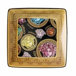 Rosenthal - Versace Medusa Amplified Multicoloured Coin Square Dish 12cm