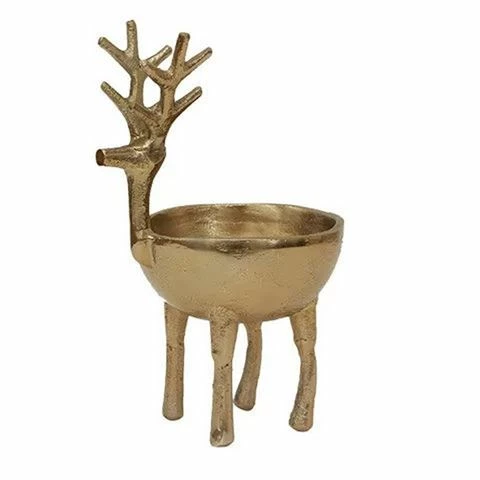 French Country - Reindeer Sweets Bowl Gold Small 19cm 3 French Country - Reindeer Sweets Bowl Gold Small 19cm