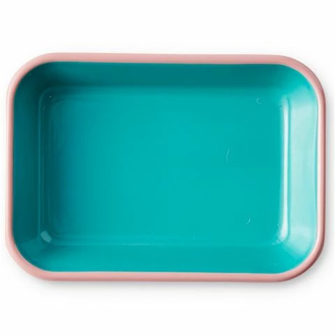 Kip & Co - Sole Block Enamel Snack Dish Turquoise 14x21cm 3 Kip & Co - Sole Block Enamel Snack Dish Turquoise 14x21cm