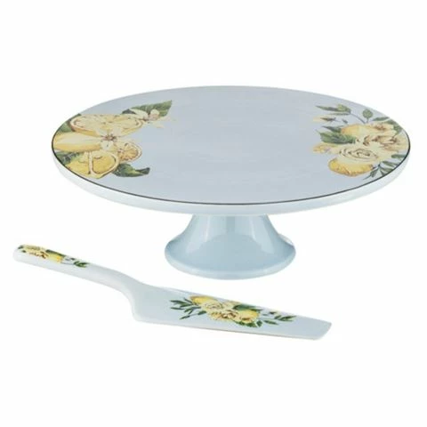 Ashdene - Citrus Blooms Footed Cake Stand & Server Set 2pce 3 Ashdene - Citrus Blooms Footed Cake Stand & Server Set 2pce