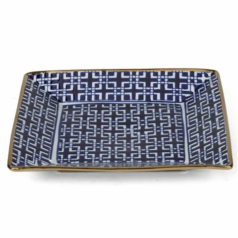 Luxe By Peter's - Square Plate Blue & White 25x25cm 3 Luxe By Peter's - Square Plate Blue & White 25x25cm