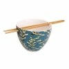 Luxe By Peter's - Eastern Bowl Cranes W/Chopsticks Blue 1 Luxe By Peter's - Eastern Bowl Cranes W/Chopsticks Blue -Ecology Shop 456441 Large