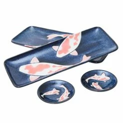 Concept Japan - Aizome Koi Carp Rectangular Dish/Dip Set 4pc