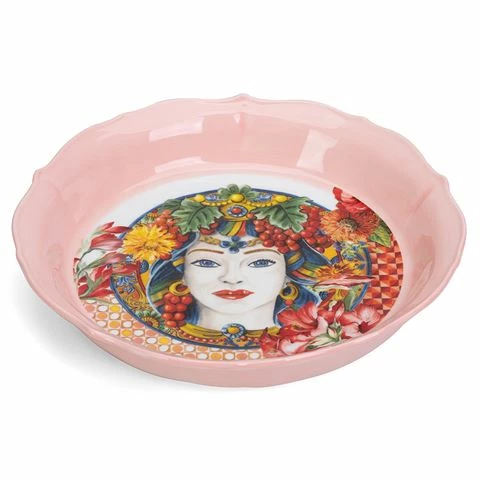 Baci Milano - Coral Porcelain Roaster Round 3 Baci Milano - Coral Porcelain Roaster Round