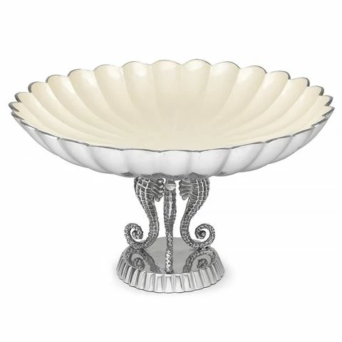 Julia Knight - By The Sea Pedestal Bowl Large Snow 3 Julia Knight - By The Sea Pedestal Bowl Large Snow