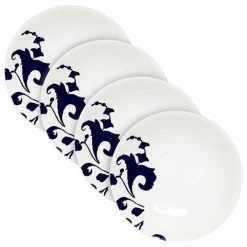 Gien - Indigo Soup/Pasta Plates Set 4pce