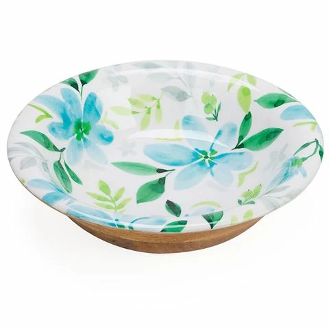 Industrial Luxe - Mango Wood Bowl Petals Medium Blue 3 Industrial Luxe - Mango Wood Bowl Petals Medium Blue