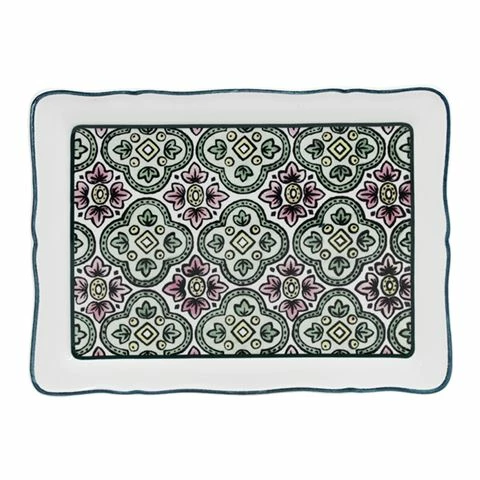 Gien - Antoinette Poisson Dominoté Butter Tray 2 Gien - Antoinette Poisson Dominoté Butter Tray