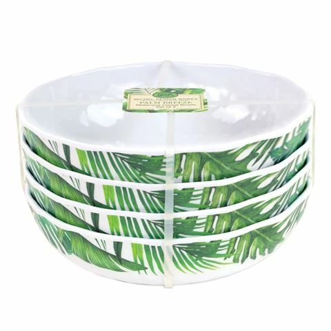 Michel Design - Palm Breeze Melamine Cereal Bowl Set 4pce 3 Michel Design - Palm Breeze Melamine Cereal Bowl Set 4pce
