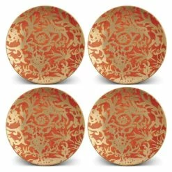 L'Objet - Fortuny Pergolesi Dessert Plates Orange Set 4pce