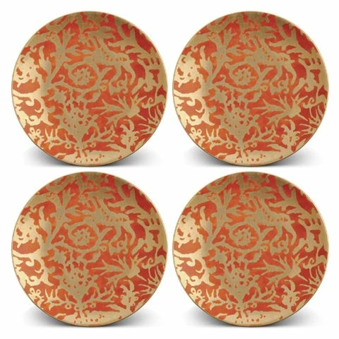 L'Objet - Fortuny Pergolesi Dessert Plates Orange Set 4pce 3 L'Objet - Fortuny Pergolesi Dessert Plates Orange Set 4pce