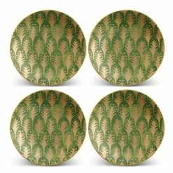 L'Objet - Fortuny Piumette Canape Plates Green Set 4pce