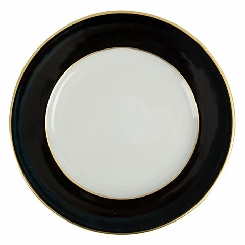 Limoges - Legle Black Bread & Butter Plate W/Gold Trim 3 Limoges - Legle Black Bread & Butter Plate W/Gold Trim