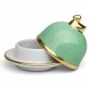 Limoges - Legle Water Green Butter Dish Gold Rim 1 Limoges - Legle Water Green Butter Dish Gold Rim -Ecology Shop 631531 Large
