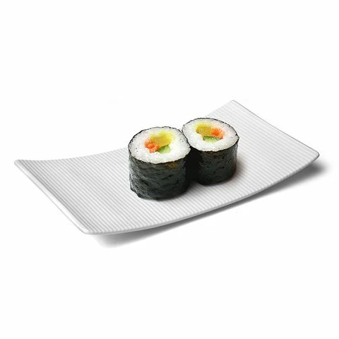 Lifestyle - Stripe Sushi Dish Small White 21x12cm 3 Lifestyle - Stripe Sushi Dish Small White 21x12cm
