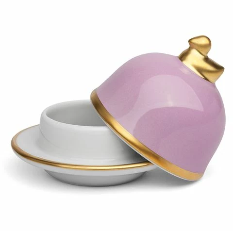 Limoges - Legle Parma Butter Dish Gold Rim 3 Limoges - Legle Parma Butter Dish Gold Rim