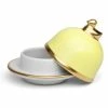 Limoges - Legle Pastel Yellow Butter Dish Gold Rim 1 Limoges - Legle Pastel Yellow Butter Dish Gold Rim -Ecology Shop 701404 Large