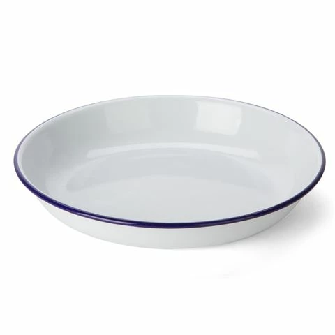 Falcon - Enamel Pasta Plate White & Blue 24cm 3 Falcon - Enamel Pasta Plate White & Blue 24cm