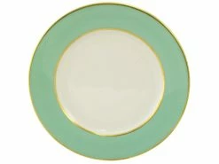 Limoges - Legle Water Green Bread & Butter Plate Gold Rim