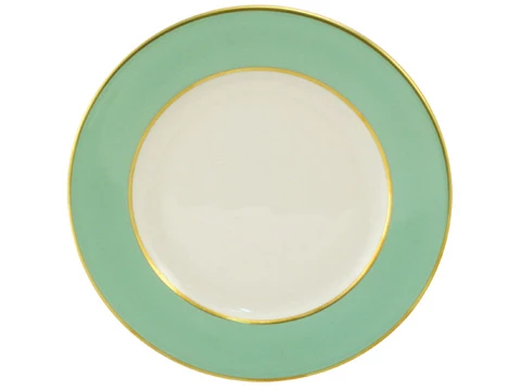 Limoges - Legle Water Green Bread & Butter Plate Gold Rim 3 Limoges - Legle Water Green Bread & Butter Plate Gold Rim